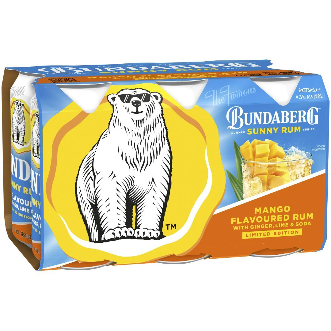 Bundaberg Sunny Mango Can 375ml - Image 3
